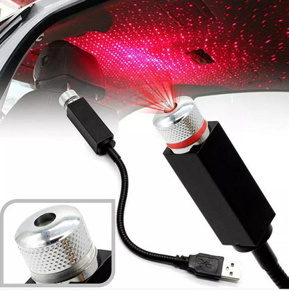 Star Lamp USB Car Star Ceiling Light Sky Projection Lamp Romantic Night Lights Car Fancy Lights (Red) 927b2d-76